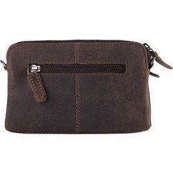 Telefontasche dunkelbraunes Leder mit Tierdruck dunkelbrauner Damenbeutel kleiner Crossbody