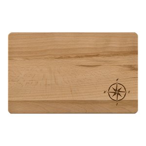 Frühstücksbrett aus Buchenholz 24x15x1cm mit graviertem Motiv Kompass