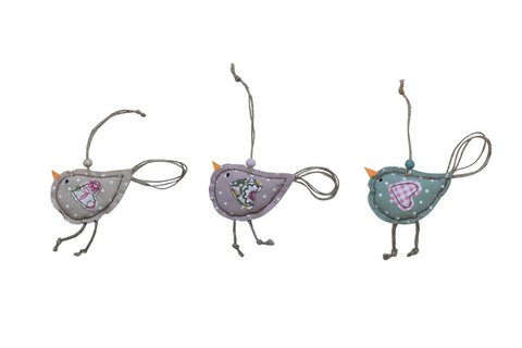 Textilvogel 12 cm 3er Set