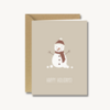 Kerstkaart met envelop - Happy holidays snowman