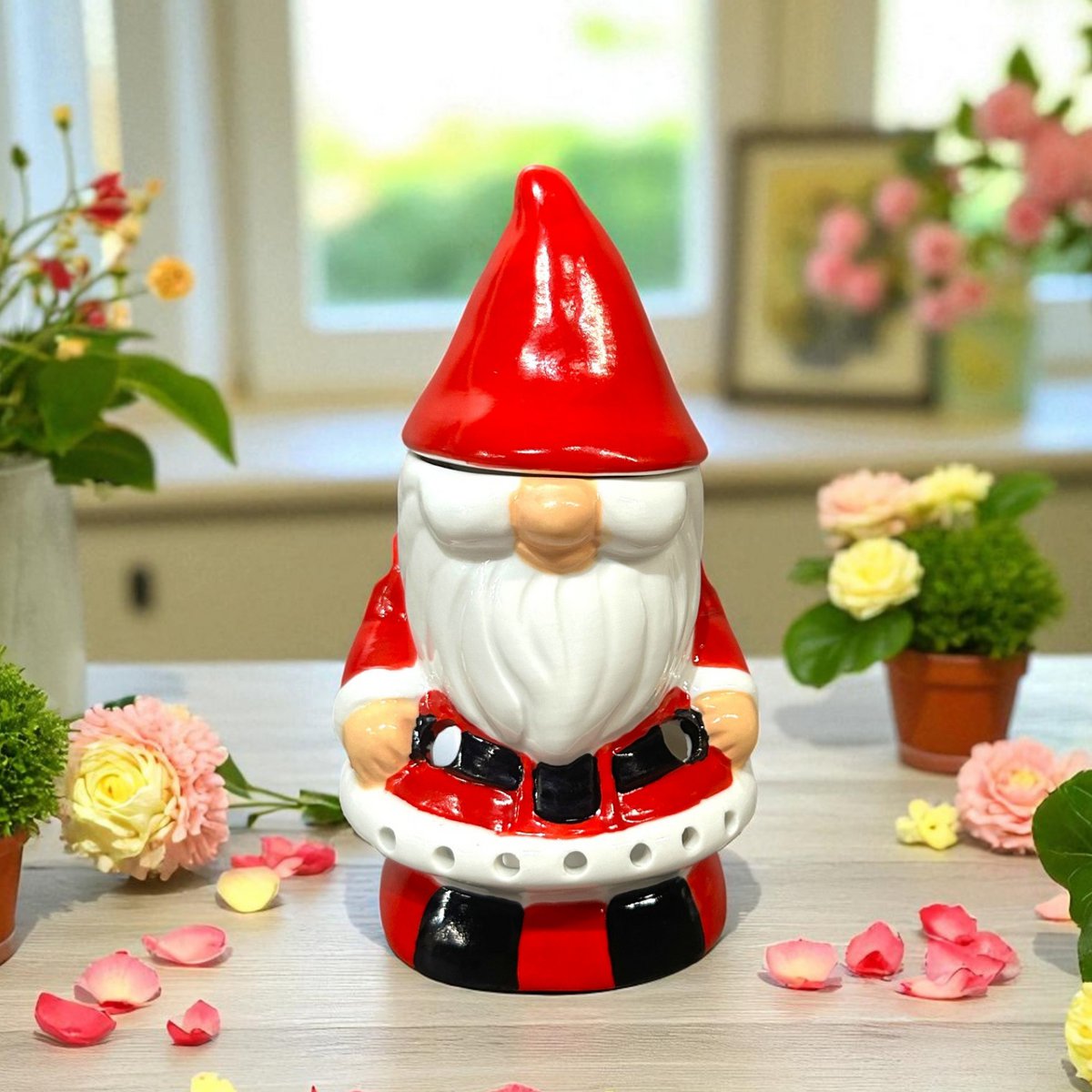 Burnt-Santa Claus Ceramic Santa Claus-Essentialöle, Wachse & Parfums-16 cm-artisanale Weihnachtsdekoration Festive Atmosphäre und Kokonation