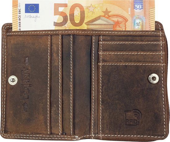 ARRIGO RFID Ritersponnee de Cognac-Colored Buffalo pour les femmes et les messieurs