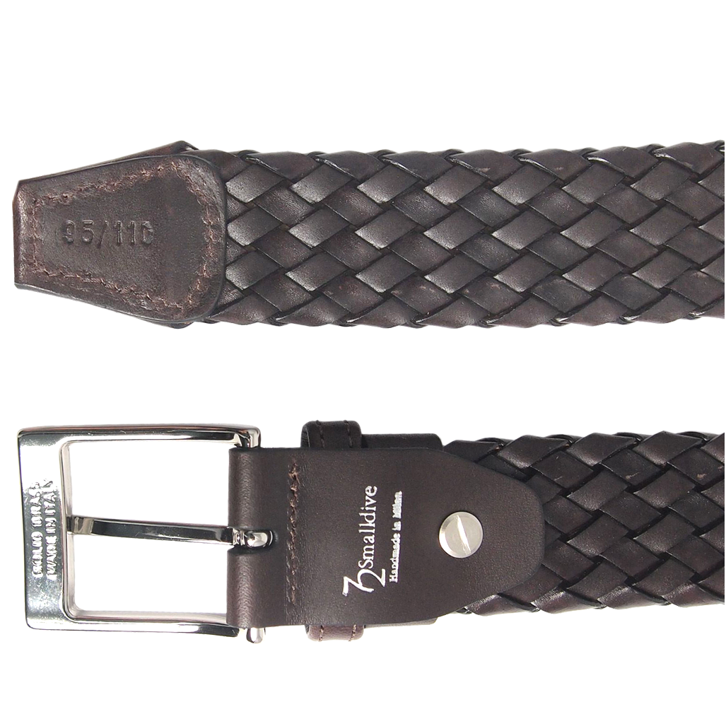 Cinturón tejido de 34 mm Marrón oscuro