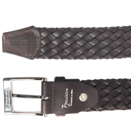 Cinturón tejido de 34 mm Marrón oscuro