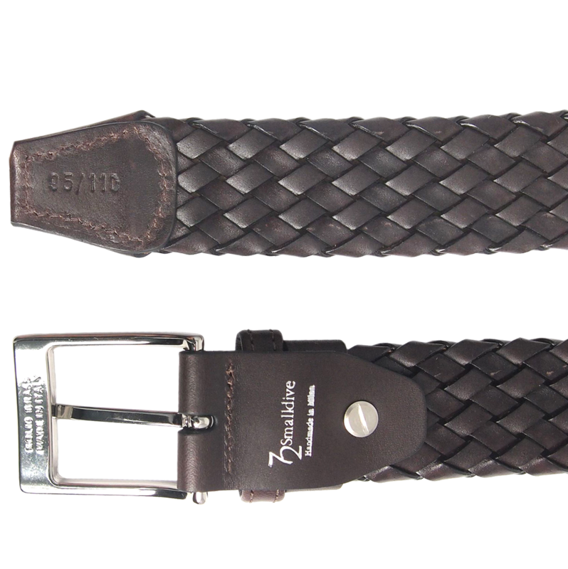 Cinturón tejido de 34 mm Marrón oscuro