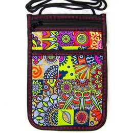 A shoulder bag with boho pattern - neon - 23.5x15cm