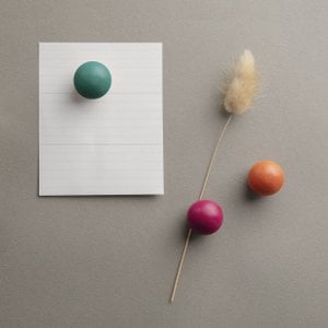 Assortment of 24 small wooden magnetic balls