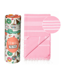 TELO TO GO IPANEMA KIDS Telo mare in cotone 180x100 cm | Senza sabbia | Rosa | con confezione regalo