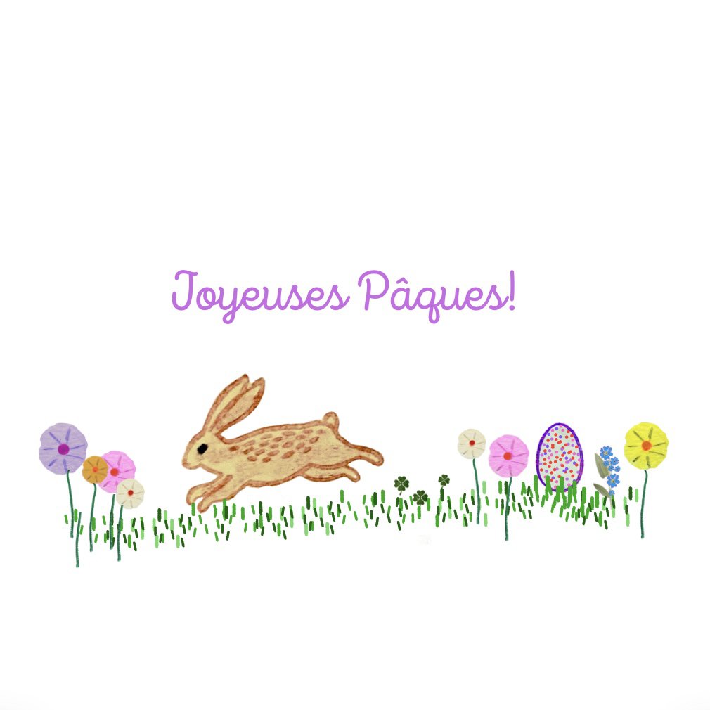 Tarjeta Con Conejito De Pascua