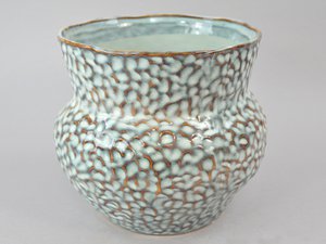 Keramik Topf 21 Perlmut Optik, Organic, 20x20x18,2, grau