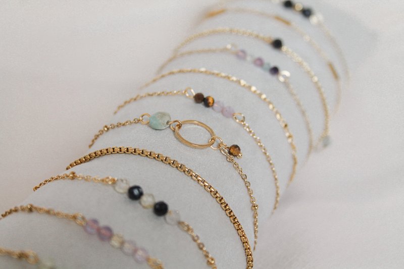 Bracelet Tourmaline & Rutilated Quartz - Gold