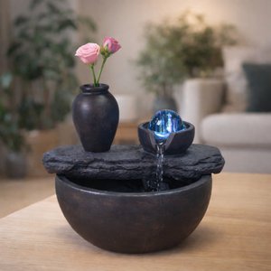 Binnenfontein – silica – zen- en ontspannende decoratie – cadeau-idee – kleurrijk ledlicht