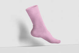Økologisk bomuld ensfarvet Single Crew Sok: PINK (ikke par, kun 1 stk)