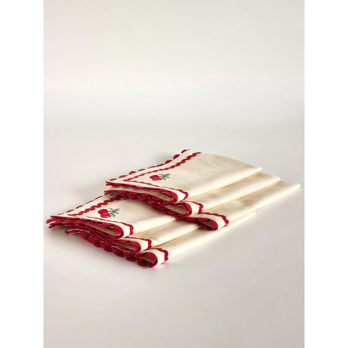 Tovagliette ricamate Cherry Crush - Set di 6