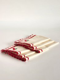 Tovagliette ricamate Cherry Crush - Set di 6