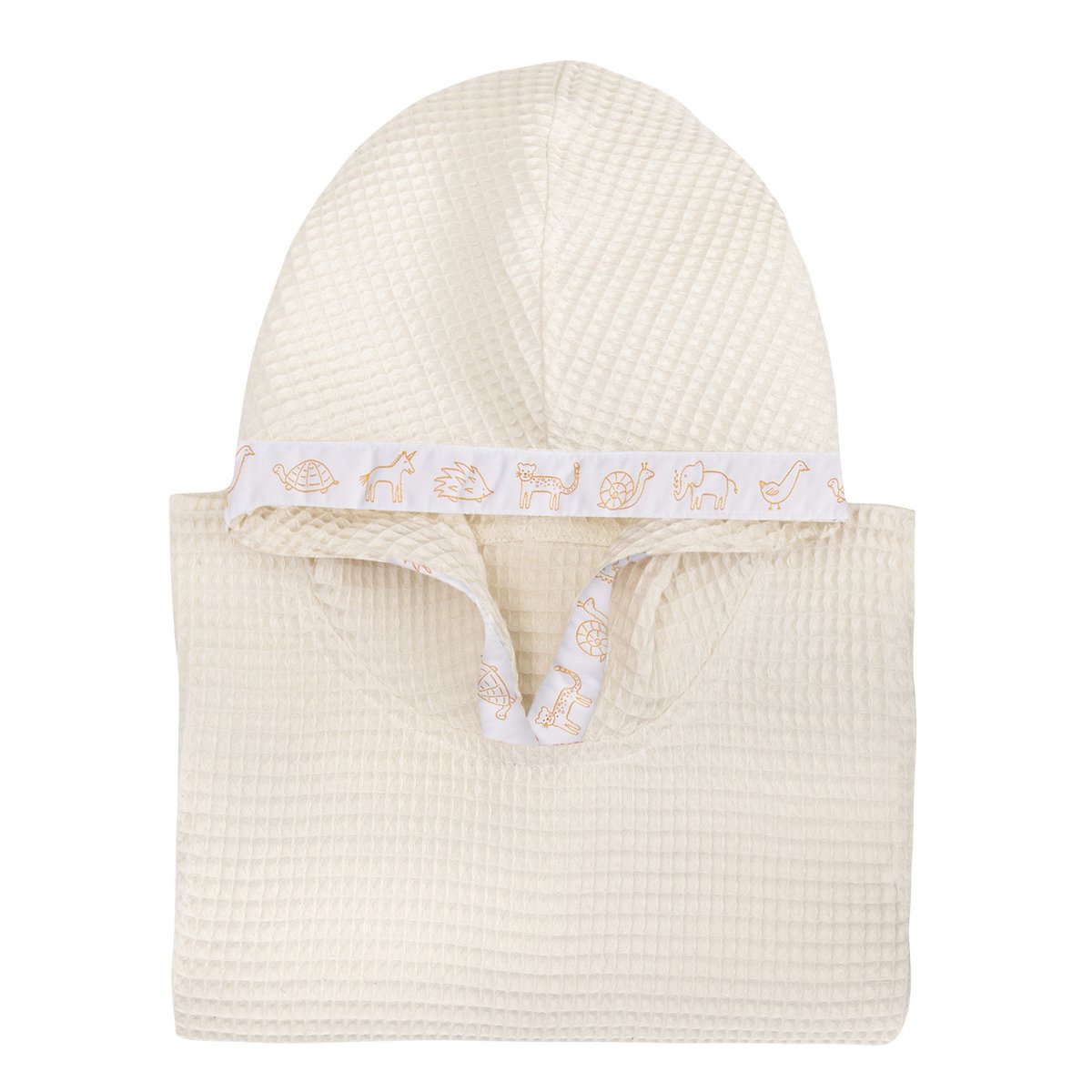 Poncho de baño para bebé con forma de panal blanco
