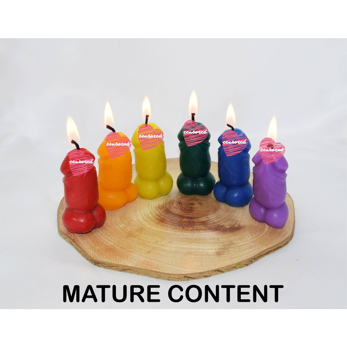 Juego de velas de pene arcoíris LGBTQ de 2"