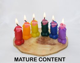 2" LGBTQ Rainbow Penis stearinlys sæt