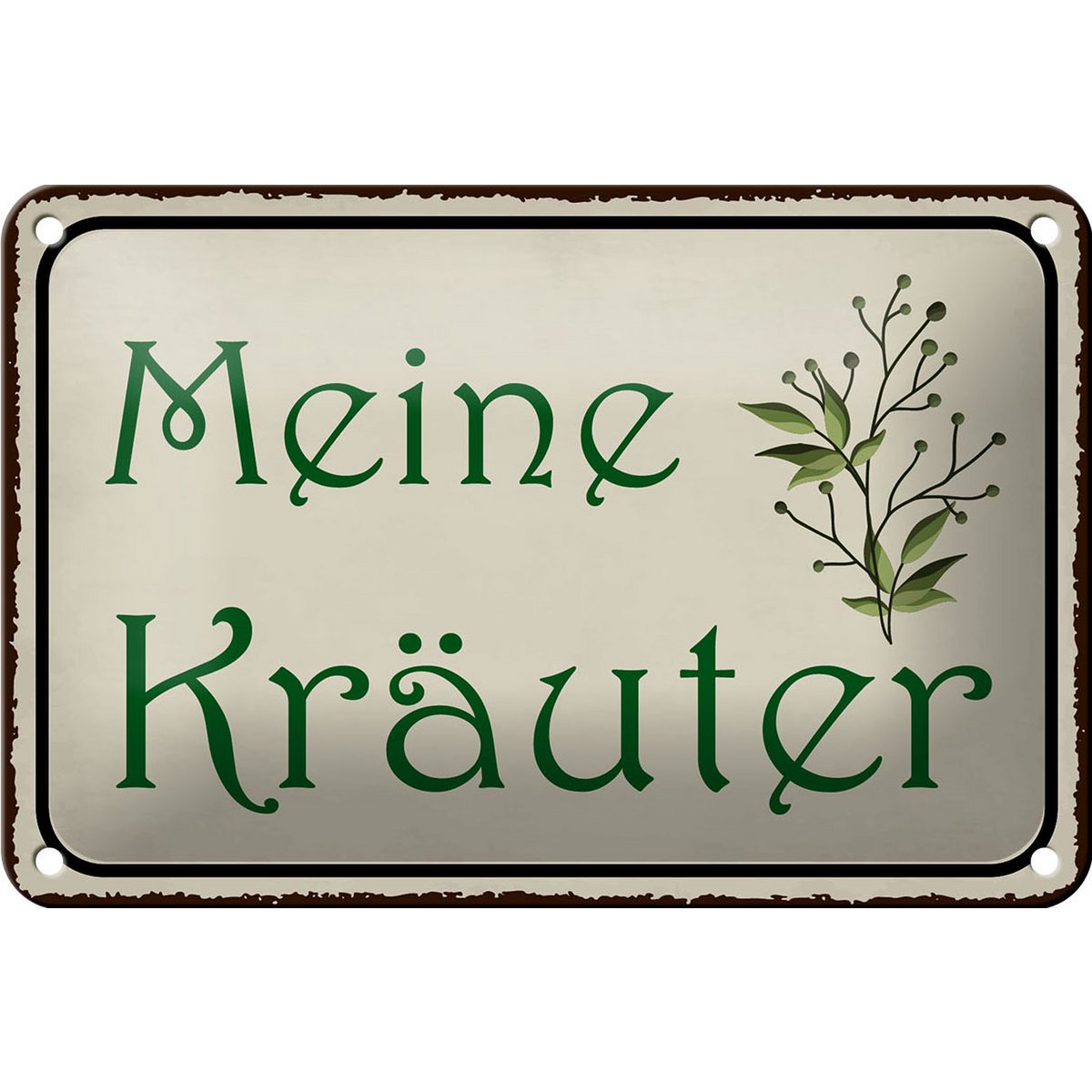 Tin sign saying 18x12cm my herbs gift decoration