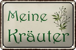 Tin sign saying 18x12cm my herbs gift decoration