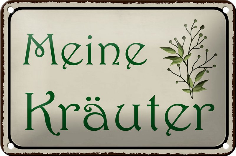 Tin sign saying 18x12cm my herbs gift decoration