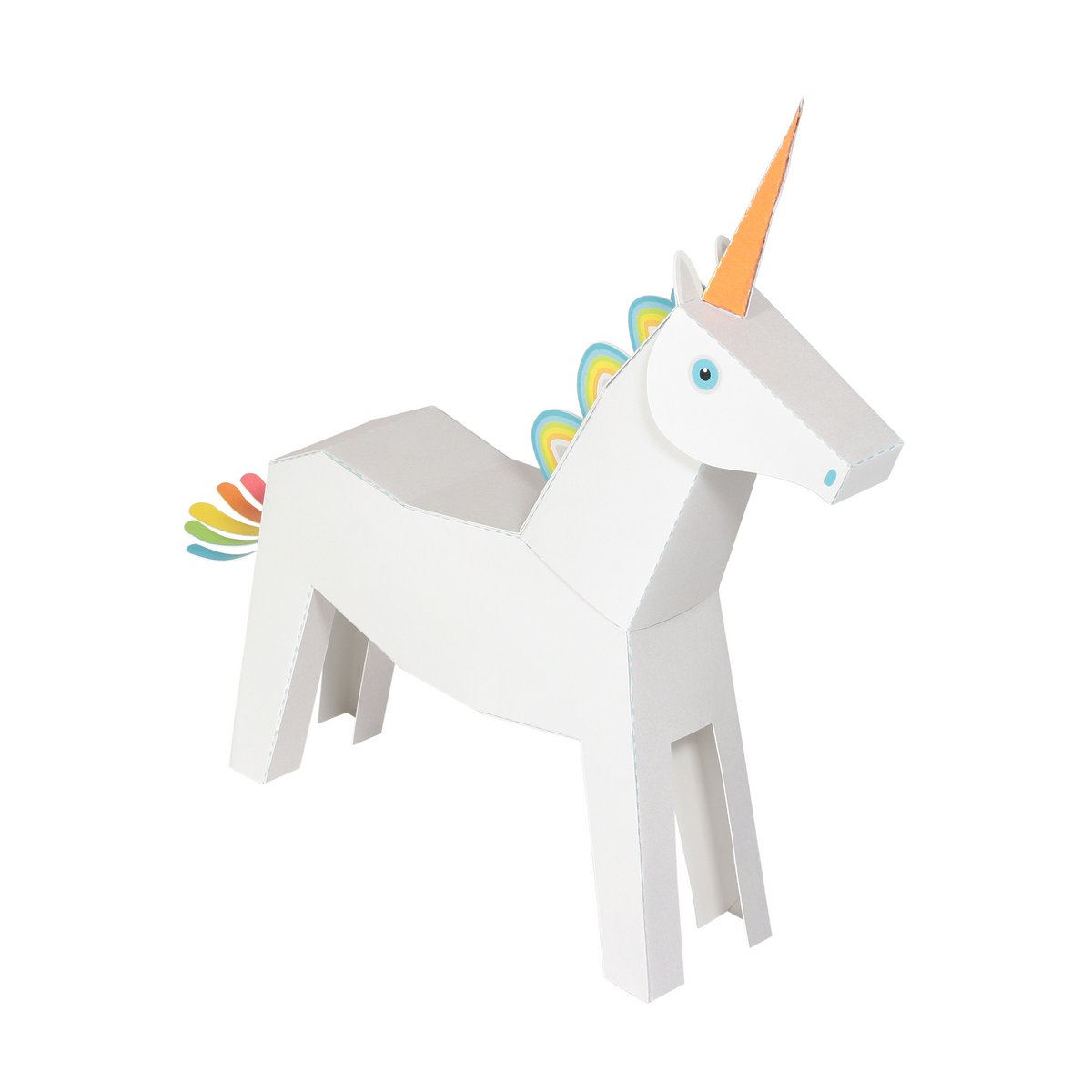 White & Blue Pegacorn Paper Toy