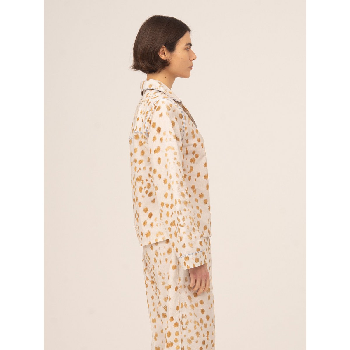 White Bambi Deer Print Pyjama Shirt