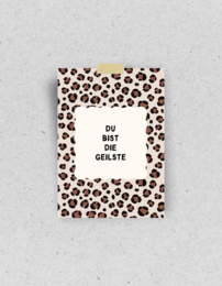 Postcard "You are the hottest" | Leo pattern | Recycled paper