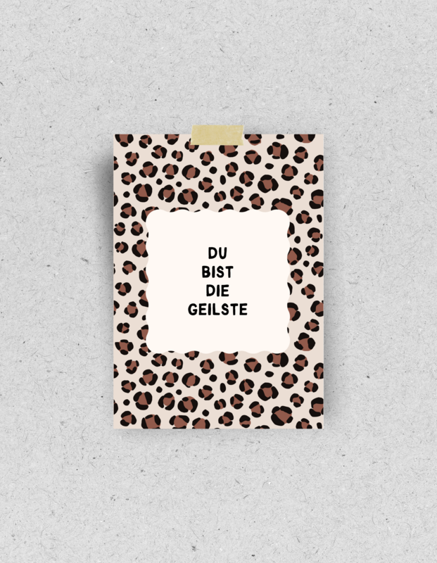 Postcard "You are the hottest" | Leo pattern | Recycled paper