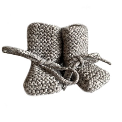 Chunky baby bootie slofjes light grey