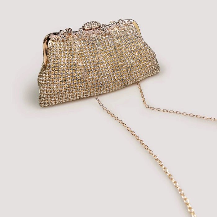 Luxe Diamond-Look Clutch-Gold & Silver