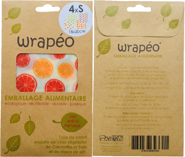 ceras vegetales wrapéo - juego de 4 S - 18x20 cm -