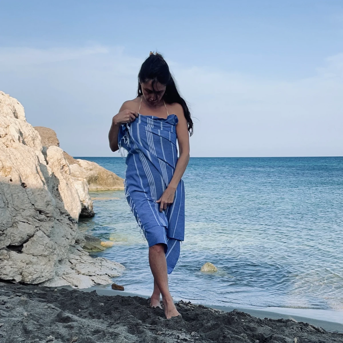 BEACH BOYS Blue Turkish Towel - Your Perfect Beach Companion