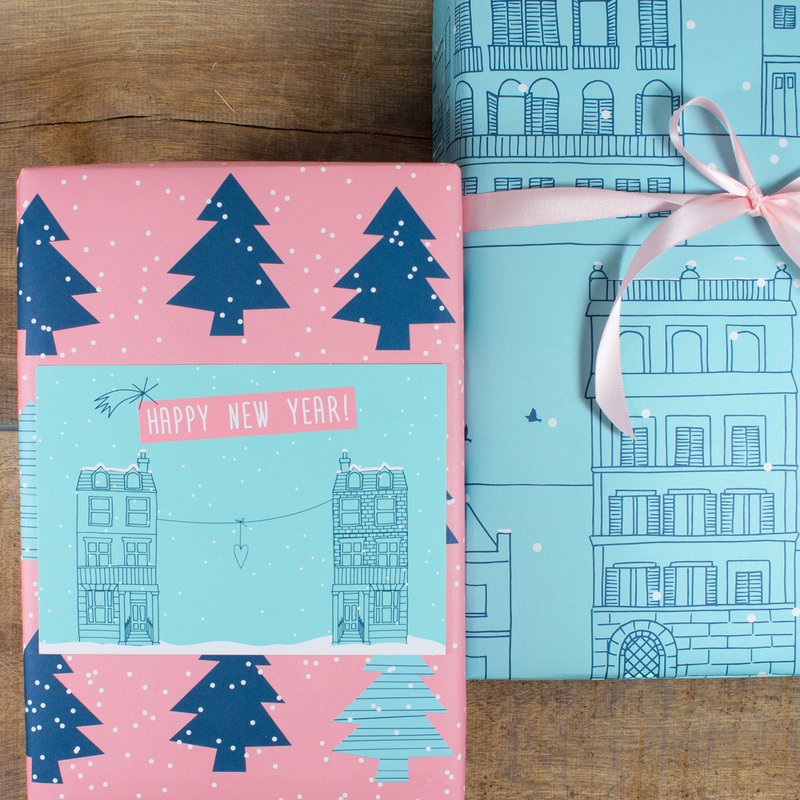 Wrapping paper Christmas trees