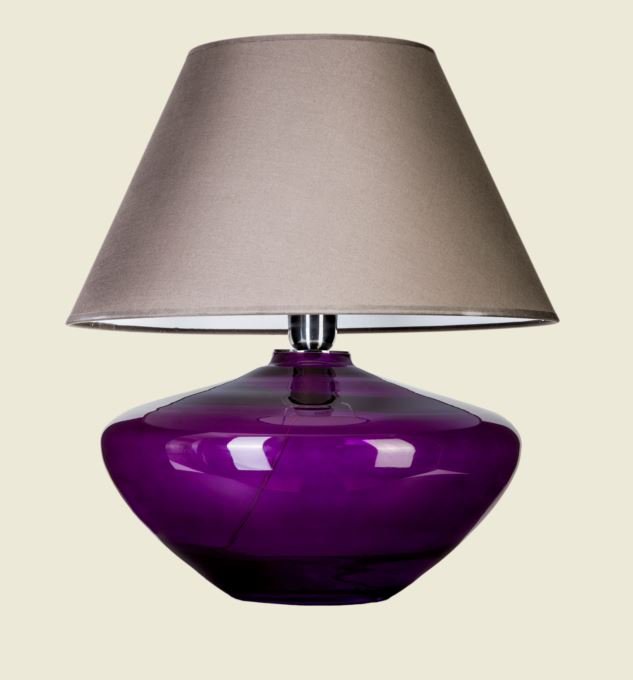 Tafellamp glas paarse lamp zonder lampenkap