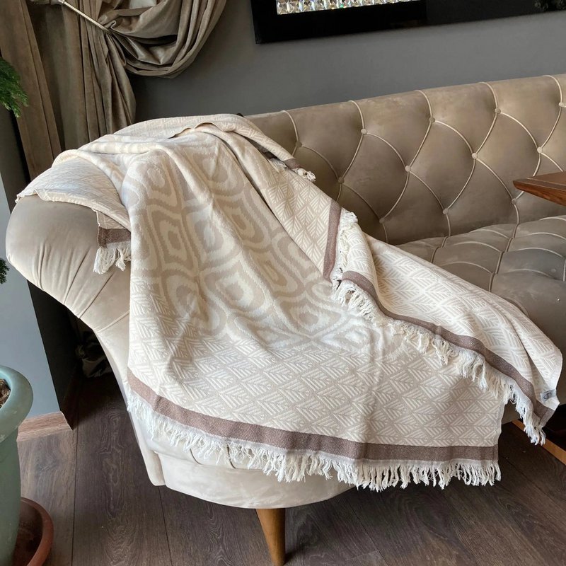 Coperta da tiro in cotone turco Asude