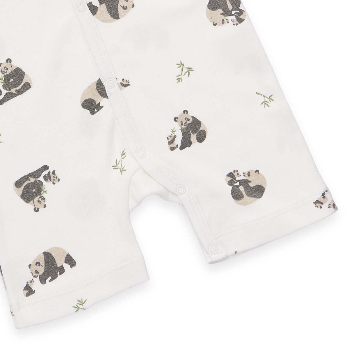 Baby Short Ganper - Panda Aop, Interlock - Offwhite