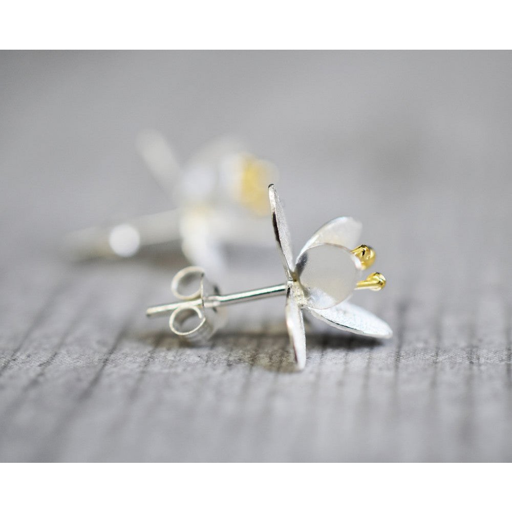 Oorknopjes met bloemen - 925 sterling zilver - OHR925-33