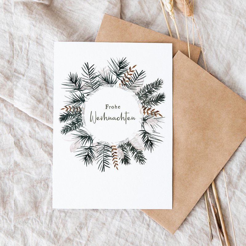 Folded card "Christmas card fir wreath"