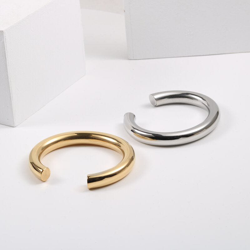 Fisk - Chunky Bracelet Manchette Poli Or Argent