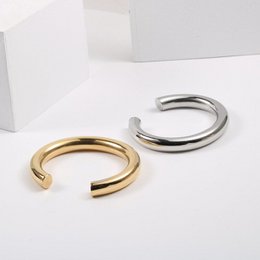 Fisk - Chunky Bracelet Manchette Poli Or Argent