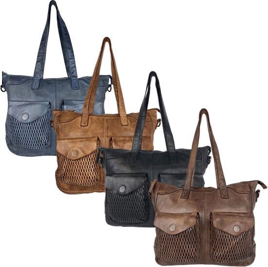 Borse da donna borsa a tracolla grande sacca per la pelle in pelle scuro marrone scuro