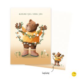 Lykønskning af kortblomsterkrans Bear