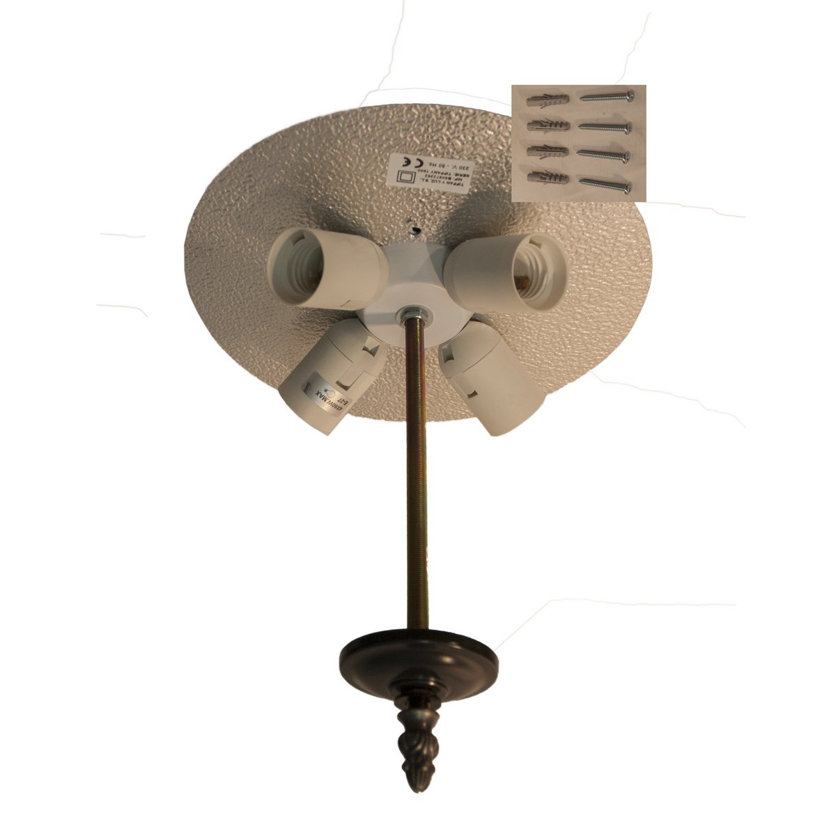Plafón de techo con pantalla Tiffany diámetro 40cm Serie Hexa LG242200