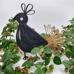 ANNA NERA Fairtrade Goldtail Bird en boîte or noir 13x12cm 900-021