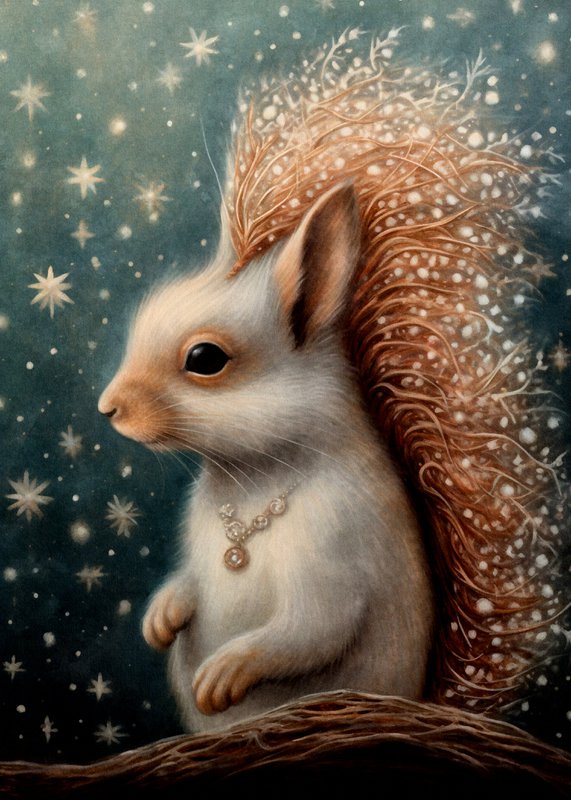 Mystical Christmas Animals: Squirrel | Map Fripperies