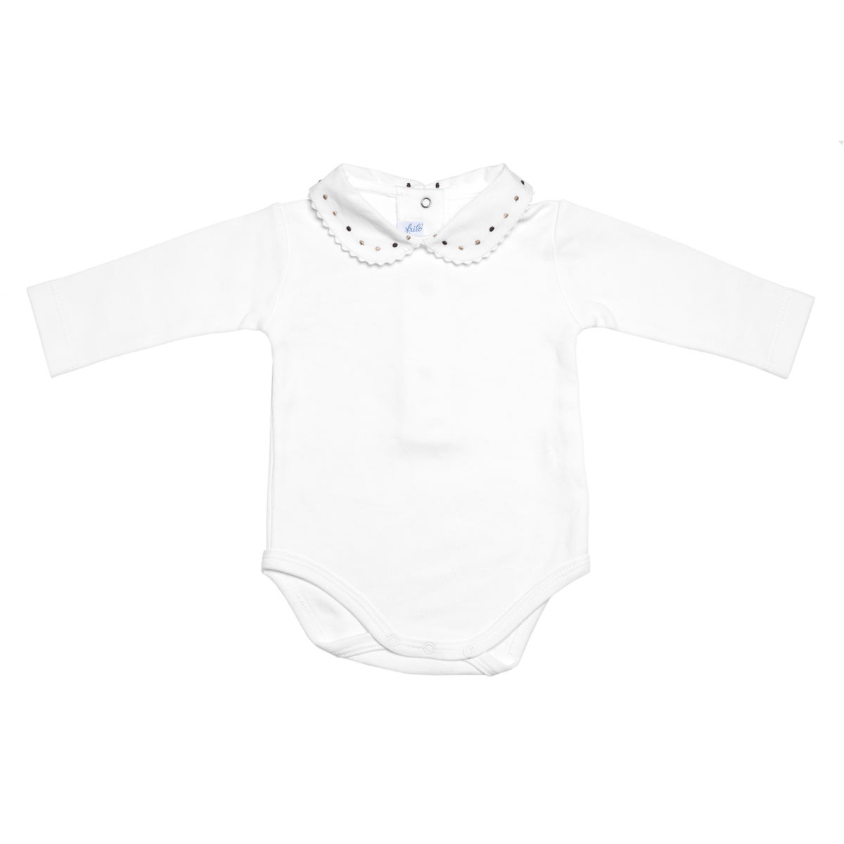 Body langarm Beige-Braun aus 100% feinster Baumwolle