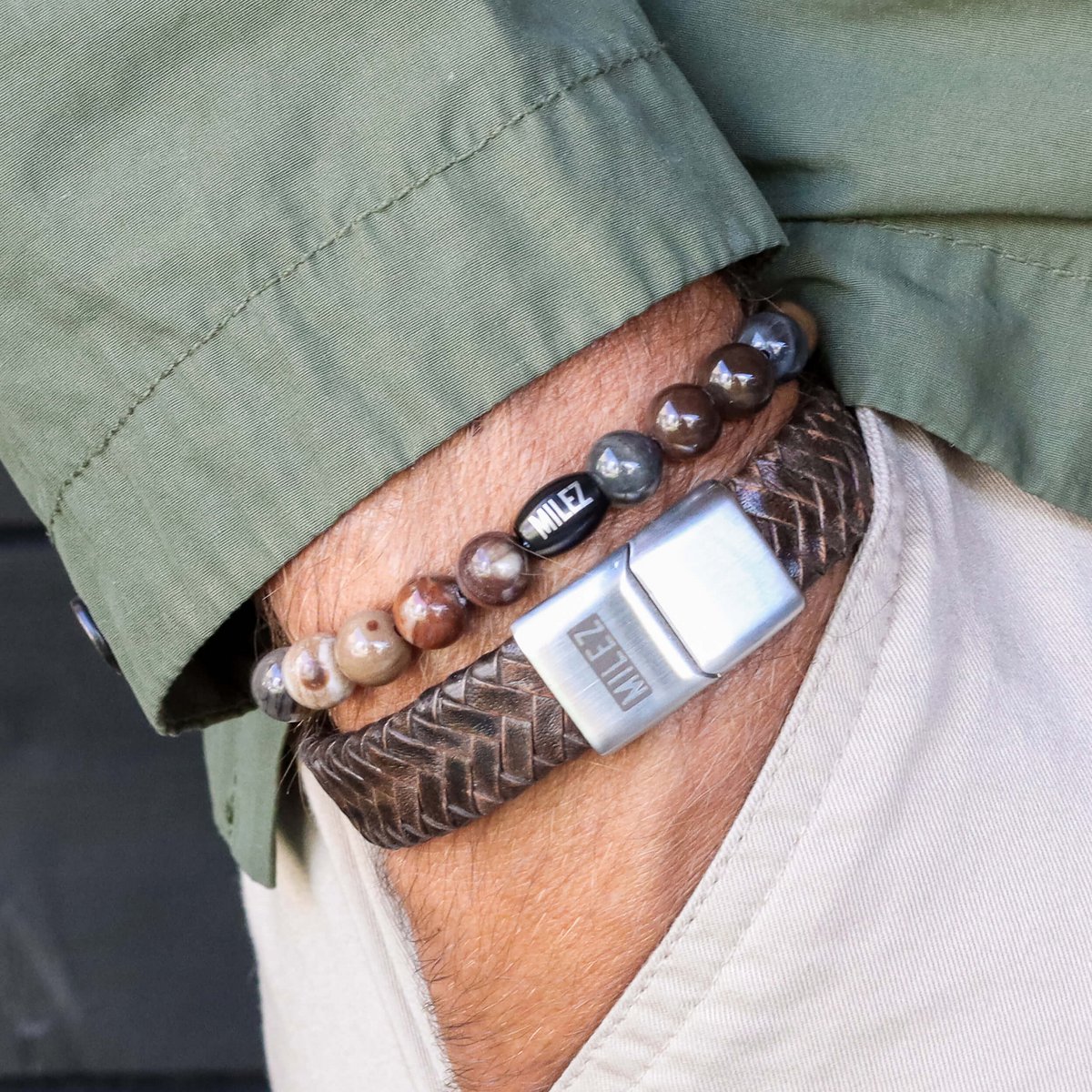Set di bracciali da uomo 'Brown Blend'