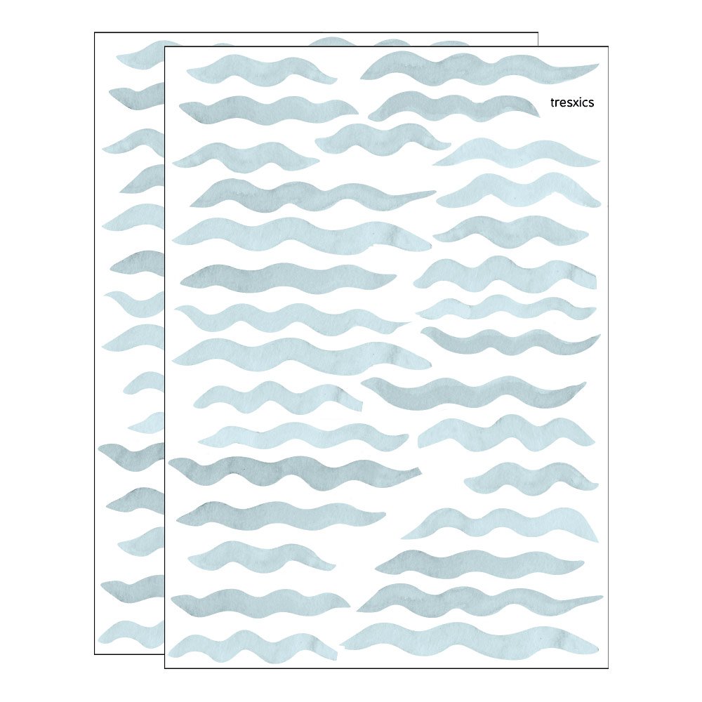 Watercolor waves wall sticker