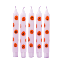 Diner Kaars Smiley Orange - Set of 5